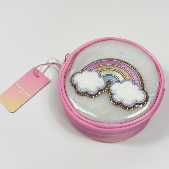 Stoney Clover x Target Rainbow Patch Pouch Clear Zipper Pink NWT - Picture 1 of 4